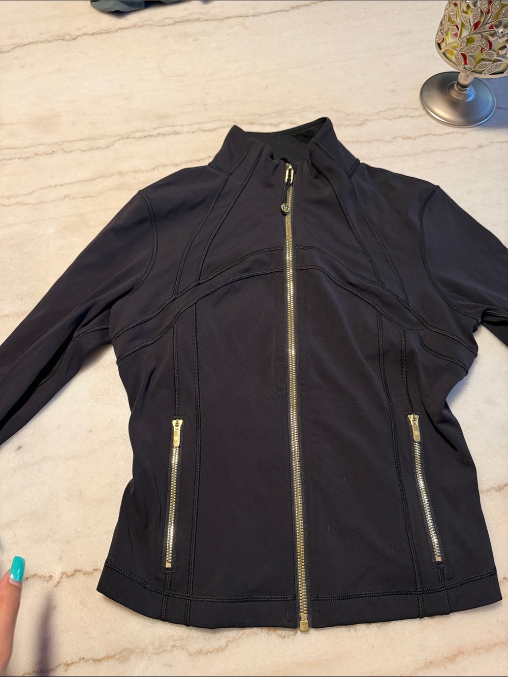 lululemon athletica Black Jacket with Gold Zippers